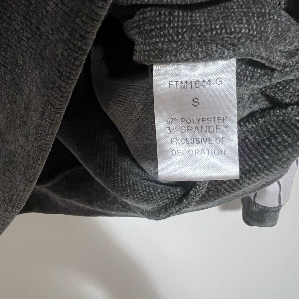 THML Sweater Womens Small Gray Black Raglan Leopard Sleeve Pullover Mixed Media - Picture 7 of 8